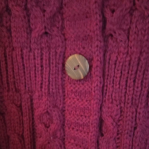 Purple Cable Knit Cardigan Sweater - Picture 4 of 11